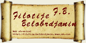Filotije Belobrđanin vizit kartica